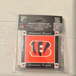 Boelter Brands NFL Cincinnati Bengals 4-Pack‎ Ceramic Coasters NIP